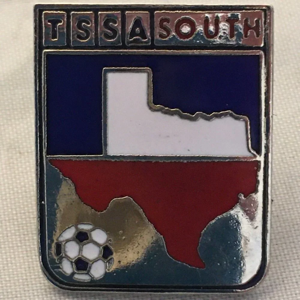 TSSA‎ South TEXAS SOCCER Lapel Pin Red White Blue Silver
